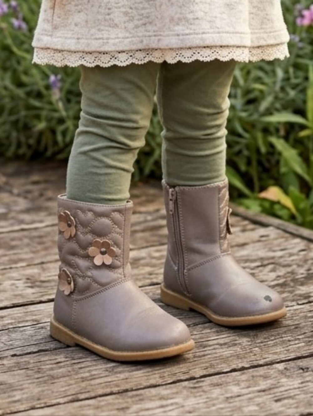 Rachel Shoes Kids Boots in Light Tan Rubber Sole